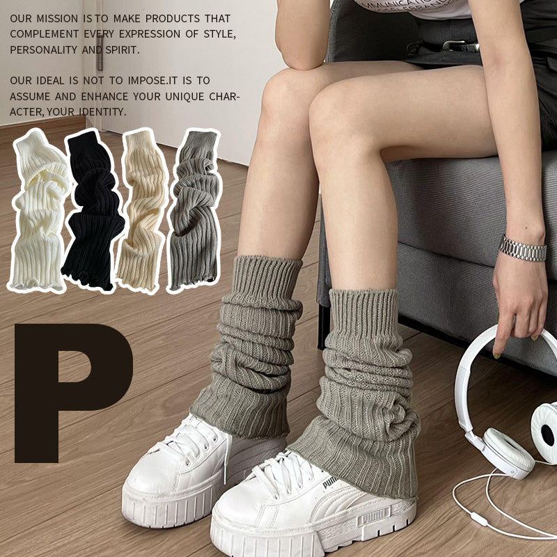Women's Bunching Striped Knitted Leg Warmers