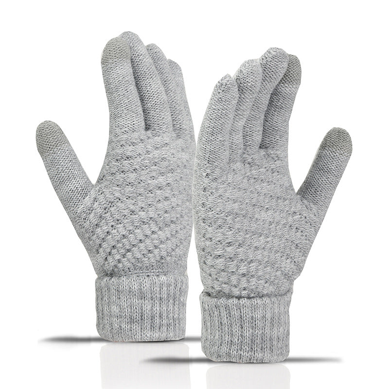 Fleece-lined Knitted Warm Gloves
