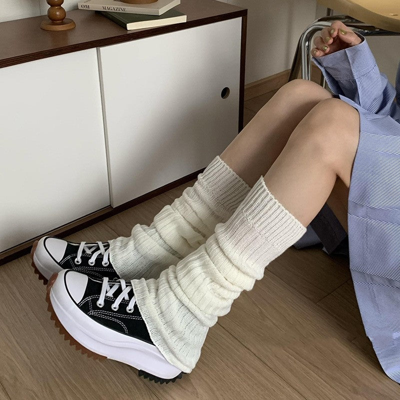 Women's Bunching Striped Knitted Leg Warmers