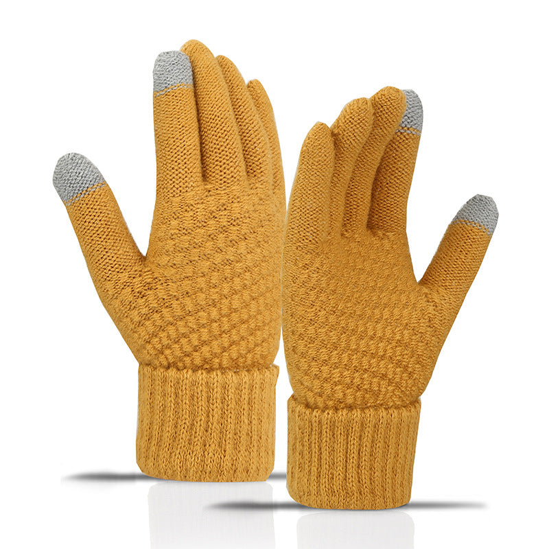 Fleece-lined Knitted Warm Gloves