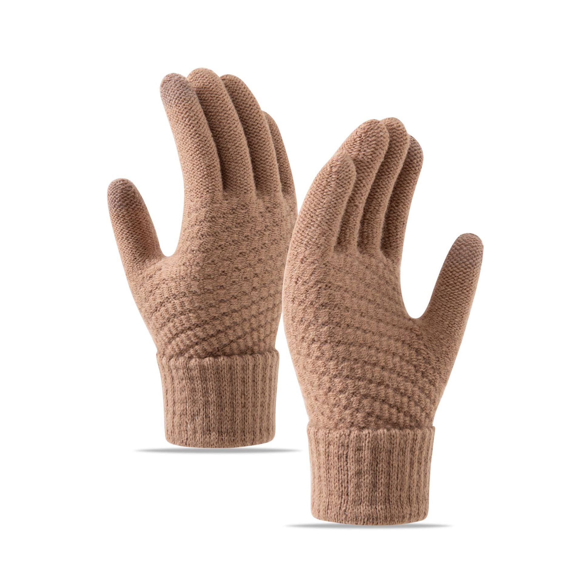 Fleece-lined Knitted Warm Gloves