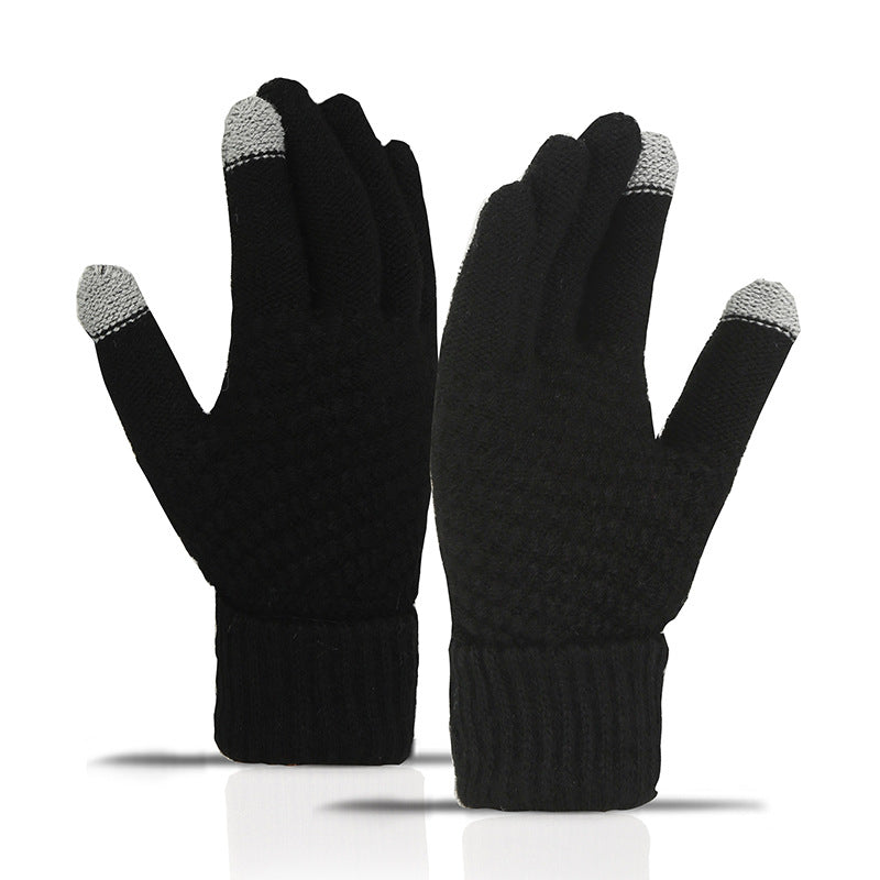 Fleece-lined Knitted Warm Gloves