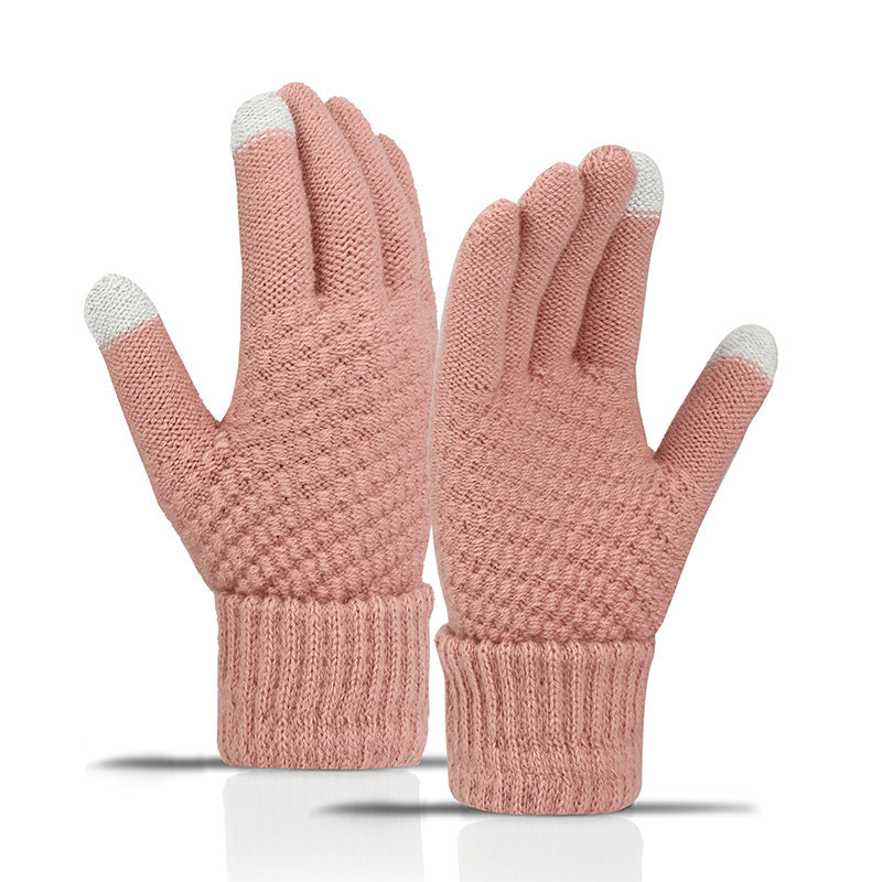 Fleece-lined Knitted Warm Gloves