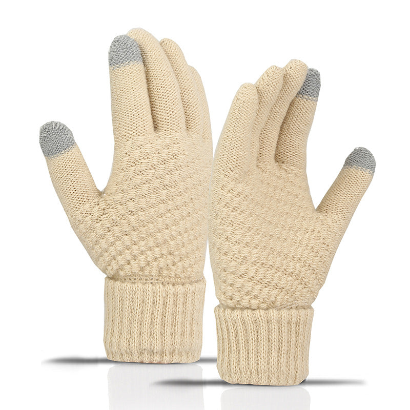 Fleece-lined Knitted Warm Gloves