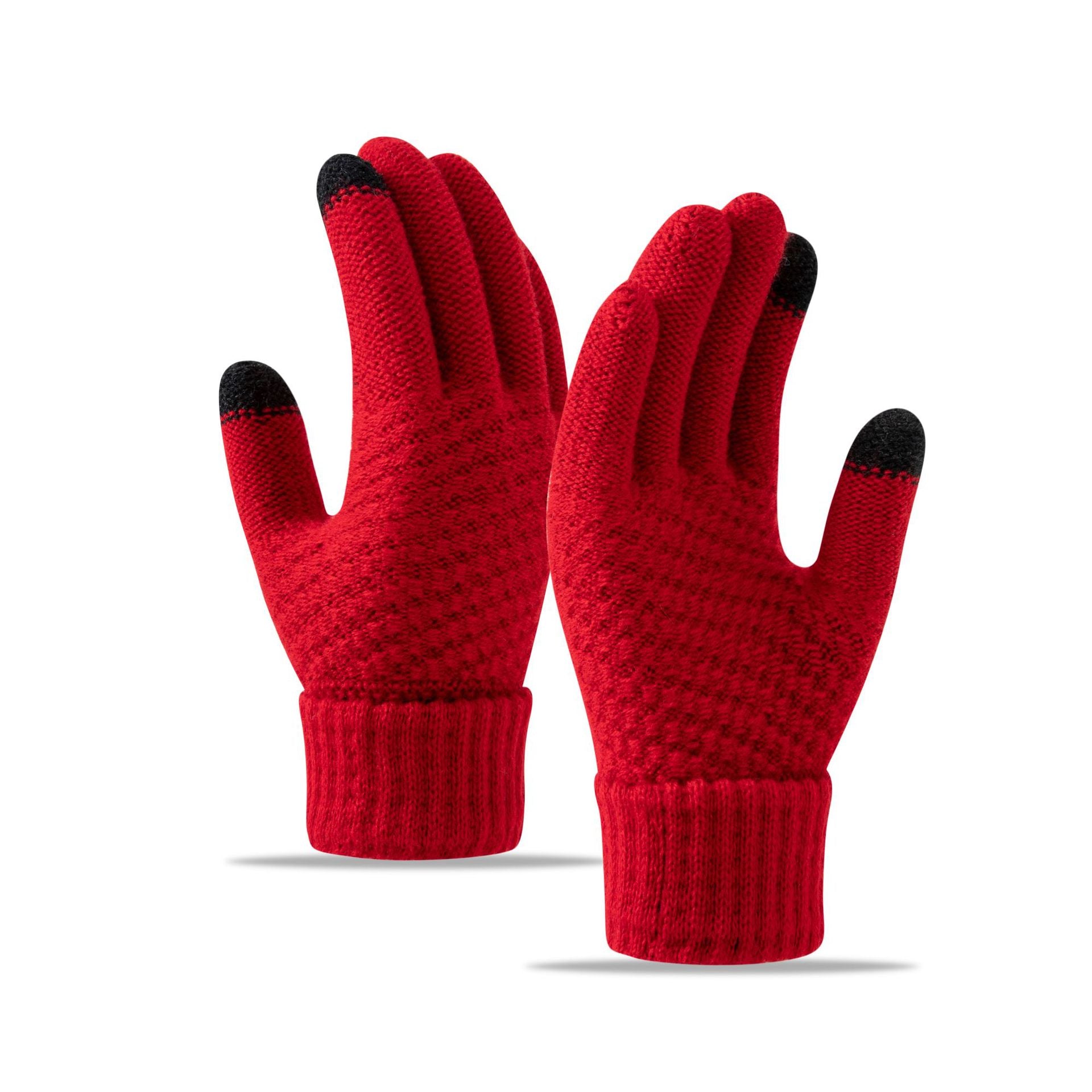 Fleece-lined Knitted Warm Gloves