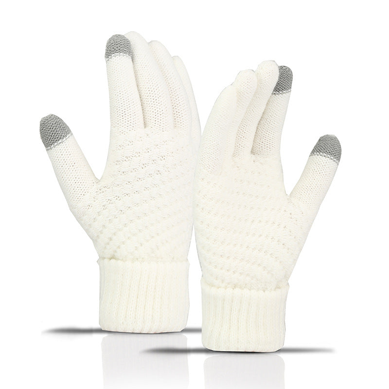 Fleece-lined Knitted Warm Gloves