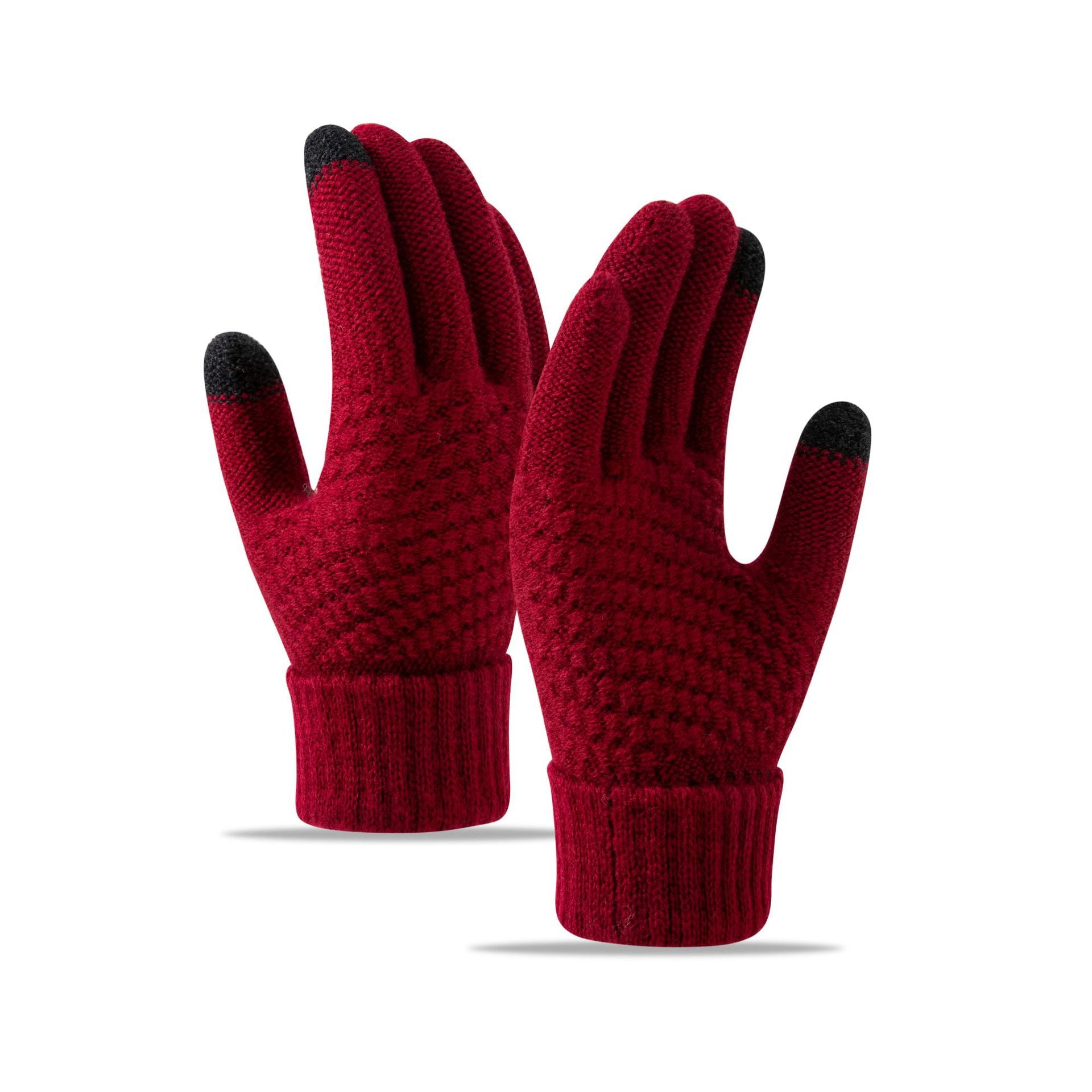 Fleece-lined Knitted Warm Gloves